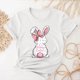 thumbnail image 4 of Camisetas de Cuello de Tripulación de Manga Corta para las Mujeres Cartas de Impresión de Pascua Camiseta de Manga Corta, Spandex de Poliéster, 4 of 5