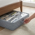 thumbnail image 6 of Under Bed 14 Pocket Shoe Storage Organizer with Clear Zippered Cover Grey Foldable, 6 of 7