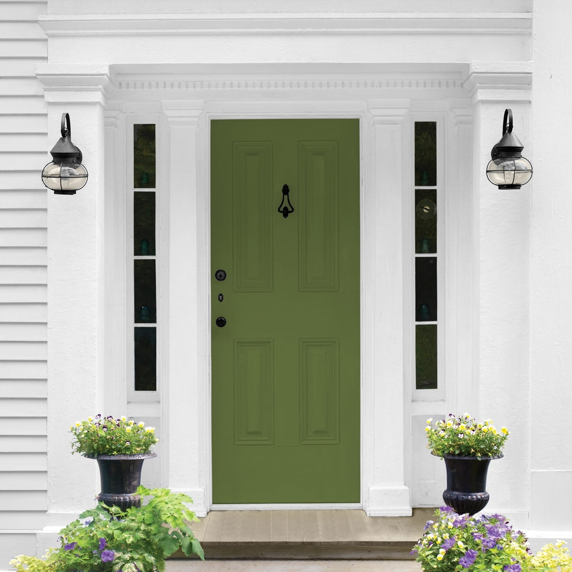 Glidden One Coat Globe Artichoke / Green Semi-Gloss Exterior Paint with Primer, 1 Gallon