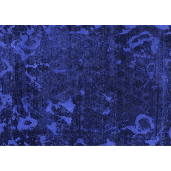 Ahgly Company Machine Washable Indoor Rectangle Persian Blue Bohemian Area Rugs, 7' x 10'