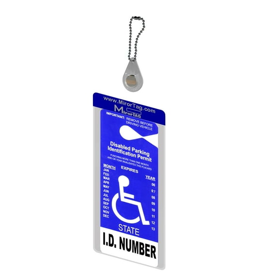 Mirortag Charm by JL Safety - Handicap Placard Holder. Easily Display & Put Away your handicap tag. Fits Permit size up to 10" by 4". Magnetically Attach & Detach your Parking Permit. Made in USA