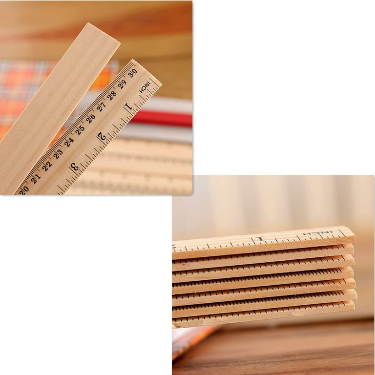 Qty 12 12 Wooden Ruler School / Teacher Rulers Craft Supplies