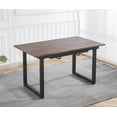 thumbnail image 3 of Walnut Finish Extendable Dining Table with Metal Legs - Adjustable Length from 55.11 to 70.86 Inches for Small Spaces, Kitchens, and Living Rooms, 3 of 7