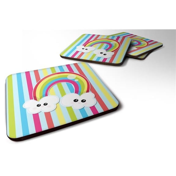 Weather Rainbow Face Foam Coasters - Set of 4