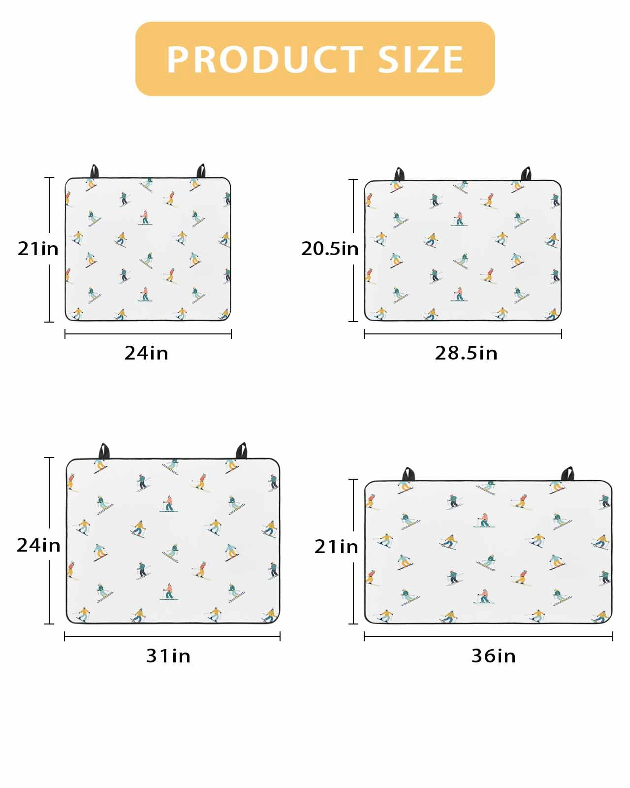 Large Induction Cooktop Protector Mat Skiing Stove Top Covers for Electric Stove, Winter Snow Ski Sports Cartoon Boys Girls Skier Decorative Stove Burner Cover Mats, Glass Top Stove Cover