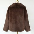 thumbnail image 3 of Mens Faux Fur Jacket Lapel Collar Fluffy Furry Coats Long Sleeve Open Front Outerwear Winter Warm Overcoat, 3 of 5