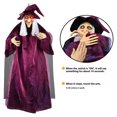 thumbnail image 4 of 70" Animated Witch Decorations Outdoor Indoor Witch Decor Scary Animatronics, Hanging Talking Witch Sound Activated Led Lights Eyes Haunted House Garden Lawn, 4 of 7