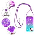 thumbnail image 5 of Funda para iPhone 14 Plus Brillantina Líquida Divertida Reluciente y con Cristales en Movimiento Cuerpo Cruzado con Cordón Ajustable, 5 of 5