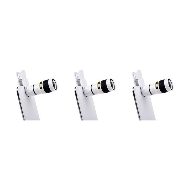Sidaley Objetivos externos para cámara Universal portátil 8X óptico telescopio Cámara lente Clip teléfono móvil telescopio distancia Focal larga Type1 NO1