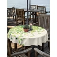thumbnail image 2 of Outdoor Tablecloth with Umbrella Hole Zipper Green Leaves Round Tablecloth 54" Waterproof Outside Table Cloth Gradient Spring Plants Rustic Botanical Patio Table Cover Tablecloths for Picnic Party, 2 of 8