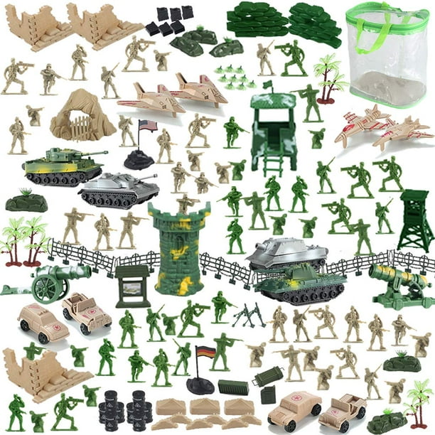 Nasidear 150 Piece Military and Accessories - Toy Army Soldiers in 2 Colors, 14 Design Military Vehicle,War Soldiers Playset with 2 Flags and Accessories - Walmart.com