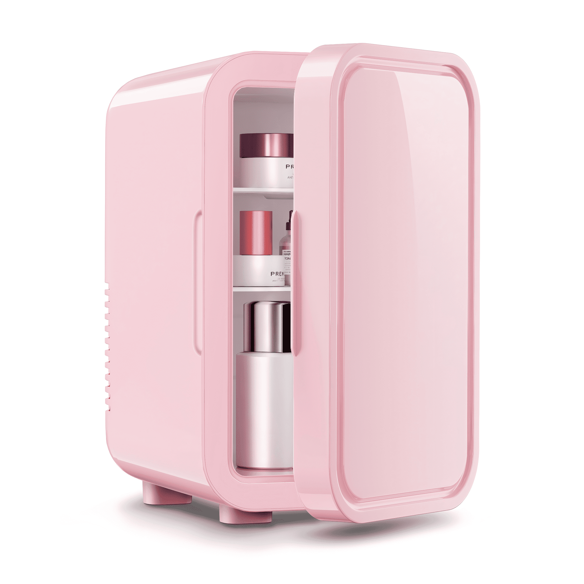 Mini Fridge, 6 Liter/8 Can 110V AC/DC Portable Thermoelectric Cooler Refrigerators for Bedroom, Skincare, Beverage, Office, Dorm Room and Car, Pink