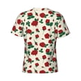 thumbnail image 6 of Vsdgher Rose Flowers Print Men's Dry Fit Mesh Athletic Shirts Moisture Wicking Tennis T-Shirt Tops, 6 of 9