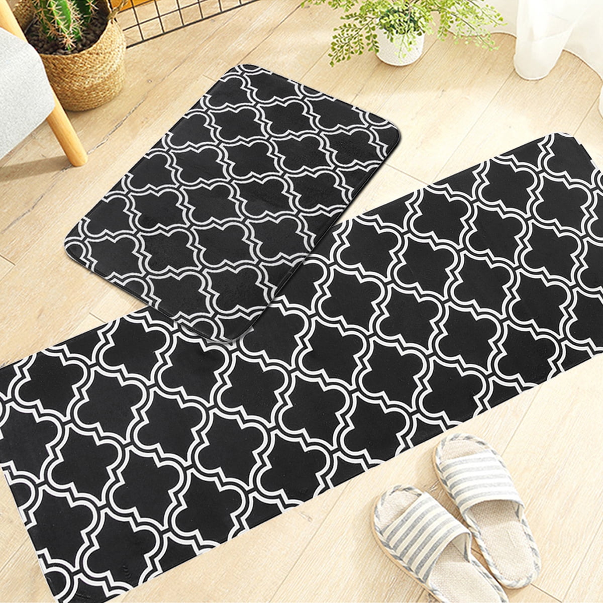 Super Soft Polyester Fabric Floor Mat Modern Kitchen Nonslip Mats