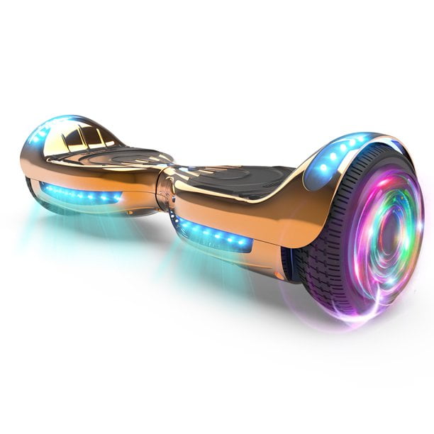 NEW UL HOVERBOARD CHROME SHINY ROSE GOLD BLUETOOTH FLASHING LED LIGHTS ON WHEELS 