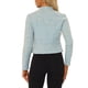 thumbnail image 3 of BLAZER DE TWEED CHIC PARA MUJERES CON CUELLO ALTO, CORTO Y ABIERTO, TAMAÑO S, AZUL CLARO, 3 of 6