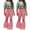 Pink, variant on women lady fashion hole zipper wide leg pants boot cut pant jeans trousers