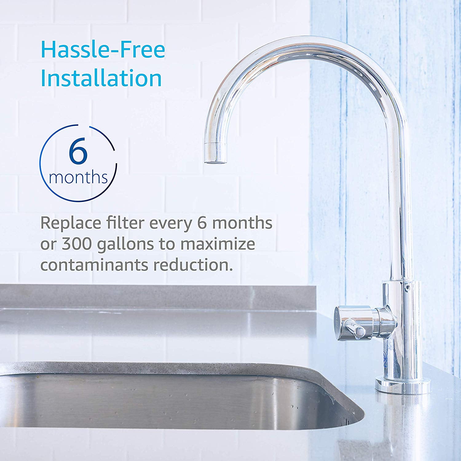 AQUACREST FQSVF NSF 42&372 Certified Undersink Water Filter, Compatible with GE FQSVF, GXSV65R (1 Set)