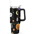 thumbnail image 2 of Cartoon Halloween Pumpkin 40 oz Tumbler with Handle Rust Resistant Coffee Travel Mug Modern Cafe Tumblers for Spring Summer Birthday Christmas, 2 of 7