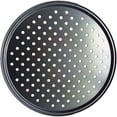 thumbnail image 2 of YOPTOP Steel Pizza Pan with Holes 32CM Pizza Tray Baking Tray Non-stick Pizza Baking Pan  Perforated Pizza Baking Pan for Home Restaurant Kitchen Oven Baking (Black), 2 of 9