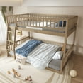 thumbnail image 3 of Wood Bunk Bed, Full XL Over Queen Bunk Bed with Ladder and Full-Length Guardrail, Floor Bunk Bed Frame with Wood Slats, Divided Into 2 Separate Platform Bed, Easy Assemble, No Box Spring Needed, 3 of 7