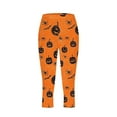 thumbnail image 4 of YOIAVAIOY Womens Novelty Holiday Tights Halloween Print Buttery Soft Leggings High Waist Causal Yoga Pants Witch Cosplay Costume Leggings Orange XXL, 4 of 5