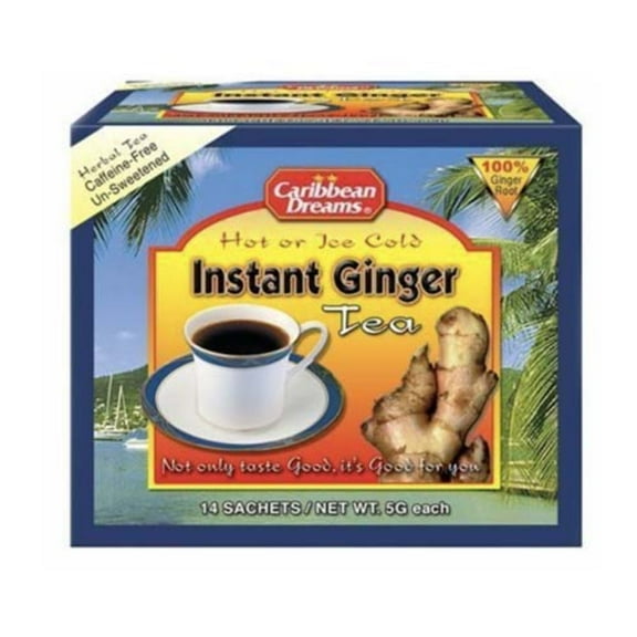 CARIBBEAN DREAM - Tea Instant Ginger Unsweetened 2.5OZ ( Pack of 12)
