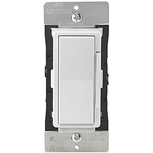 Interruptor regulador Leviton Decora Smart Wi-Fi de 600 W de segunda generación, color blanco
