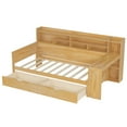 thumbnail image 5 of Natural Wood Twin Daybed w/ Storage, Desk, & Shelves - Space-Saving Bedroom Furniture. MDF/Pine Frame, 91"L, Natural Finish. Perfect for Study or Small Spaces., 5 of 19