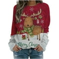 thumbnail image 2 of Pntutb, camisas informales de manga larga para mujer, sudadera de cuello redondo con estampado navideño, jersey de cuello redondo, tops tipo túnica Pntutb Pntutb-168, 2 of 5