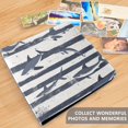 thumbnail image 4 of FORMRS 3 Ring Photo Album 4"x6" Self Adhesive Large Capacity PU Leather Cover, Light Sharks, 4 of 8