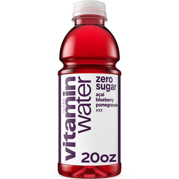 vitaminwater XXX Zero Sugar Acai-Blueberry-Pomegranate Flavored Water Beverage, 20 fl oz
