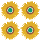 thumbnail image 1 of Salvamanteles para ollas y sartenes calientes, accesorios de cocina, agarraderas de silicona con forma de girasol, aptas para lavavajillas (paquete de 4), 1 of 5