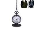 thumbnail image 2 of Mens Blank Stainless Steel White Dial Arabic Numeral Pocket Watch, 2 of 8