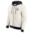thumbnail image 2 of Men's Darius Rucker Collection by Fanatics Cream Pittsburgh Steelers Distressed Graphics Full-Zip Hoodie, 2 of 6