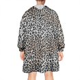 thumbnail image 2 of Black and Tan Leopard Print Wearable Oversized Blanket,Wearable Blanket Hoodie for Adults,Cozy Hooded Blankets with Super Pockets,Super Warm Fuzzy Pullover for Women & Men, 2 of 6