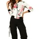 thumbnail image 5 of Chaqueta bomber para mujer Inspire Chic, corte slim, ligera, con cierre, talla XL, blanca y rosa, 5 of 8