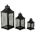 thumbnail image 3 of Northlight Lattice Style Metal Candle Lanterns - 22.75" - Black - Set of 3, 3 of 9