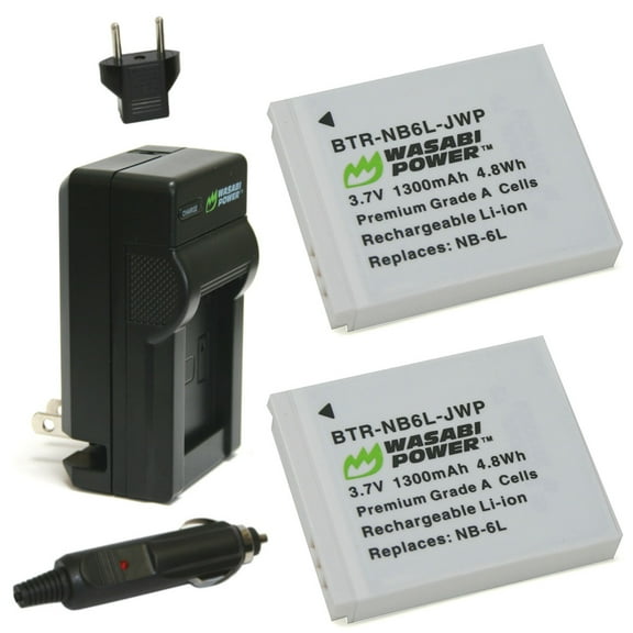 Wasabi Power NB-6L Battery and Charger Kit for Canon Digital Cameras, Multipack
