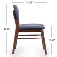 thumbnail image 5 of GZXS Upholstered Accent Side Chairs Set of 2, Charcoal Fabric Dining Chairs with Walnut Rubberwood Frame, Retro Style Seating for Home Dining & Living Areas, 5 of 10