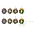 thumbnail image 4 of mini wreath 8Pcs Christmas Garland Mini Wreath Christmas Garland Wreath Pendants for Decor Random Style(4.72X4.72X0.39Inch), 4 of 11