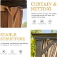 thumbnail image 5 of 12'x20' Hardtop Gazebo, Outdoor Aluminum Frame Canopy with Galvanized Steel Double Roof, Outdoor Permanent Metal Pavilion with Curtains and Netting for Patio, Backyard and Lawn (Brown) 00004, 5 of 8