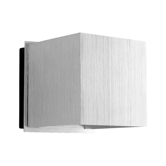 3-735-16 Oxygen Lighting Kubo - 5.13 Inch 5W 2 LED Outdoor Wall Mount-Brushed Aluminum Finish