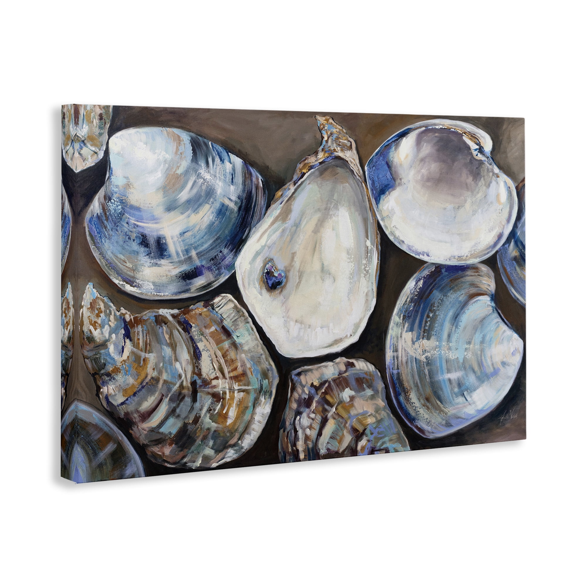 Stupell Industries Varied Seashell Shucks Animals & Insects Painting Gallery Wrapped Canvas Art Print Wall Art, 30 x 20