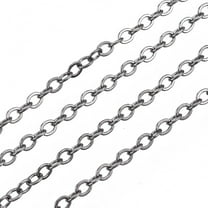 Brass Cable Chains Soldered with Spool Flat Oval Gunmetal 2x1.8x0.2mm about 9.84 Feet(3m)/Roll