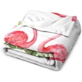 thumbnail image 5 of Flamingo Blanket Gifts - 60x50 Inches Aesthetic Throw Blanket for Women & Girls - White Soft Fuzzy Blankets for Bed, Couch & Travel, Gifts for Flamingo Lovers, 5 of 6