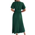 thumbnail image 5 of ZZwxWA Women's 2025 Summer Dress Casual Ruffle Wrap Maxi Dress Formal Short Sleeve V Neck Flowy Maxi Dresses Tie Waist Womens Evening Cocktail Party, 5 of 6