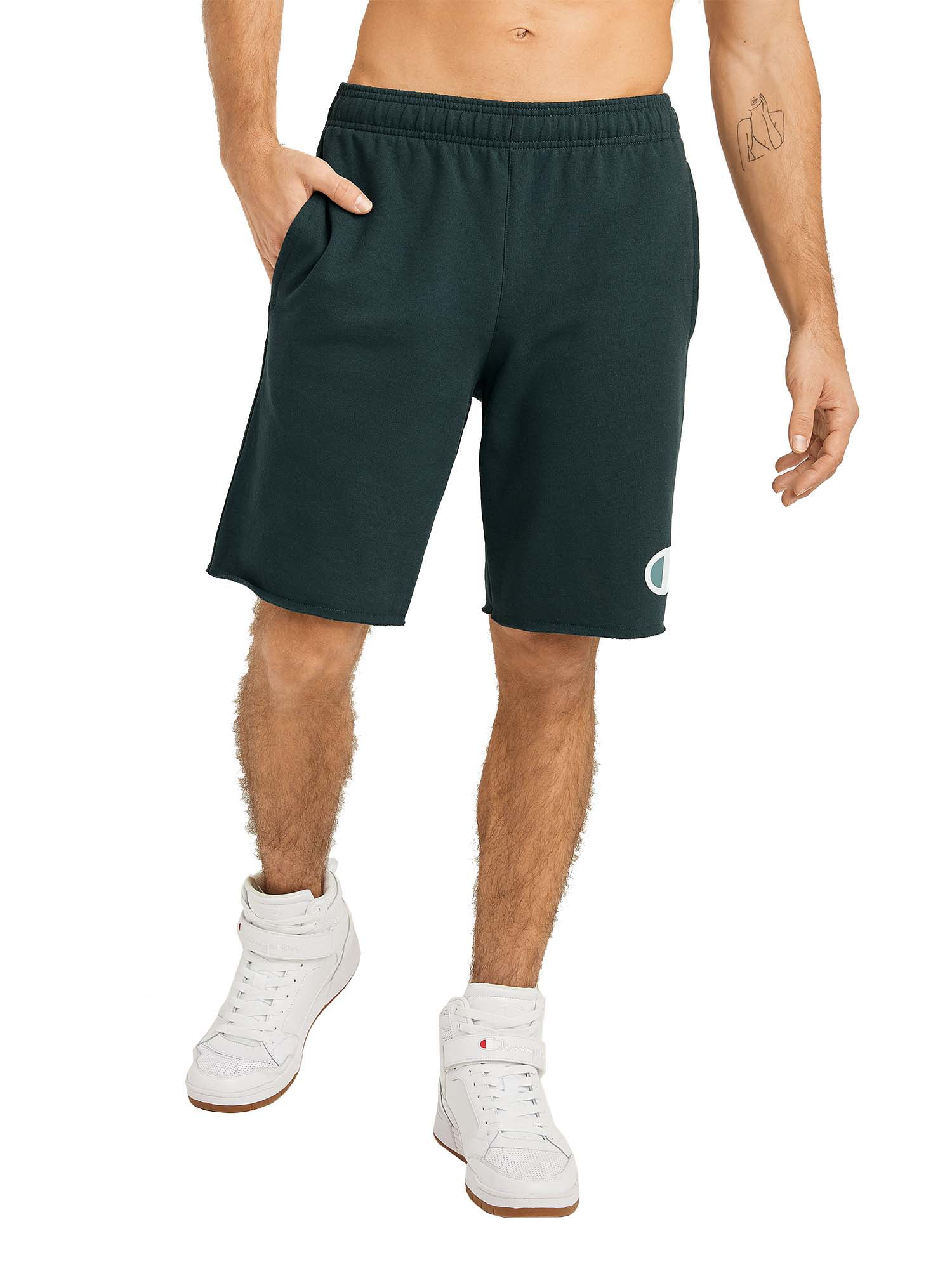 Champion Fleece Shorts Men's Powerblend Drawcord Elastic Waistband Pockets S-2XL