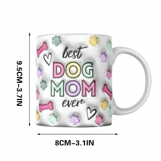 Pisexur Batería de cocina Taza inflable para mamá perro, taza de cerámica personalizada para amantes de las mascotas para la cocina del hogar