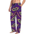thumbnail image 2 of Balery Carnival Masks and Beads print Men's Pajama Pants,Ultra Lightweight Pjs,Lounge Pant-Small, 2 of 9